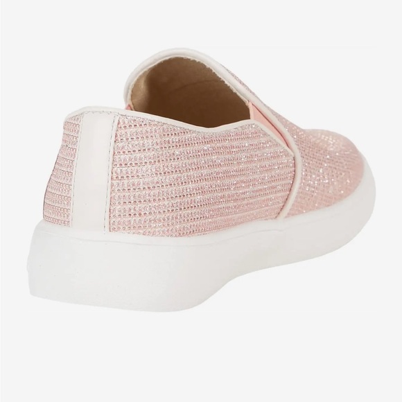 MICHAEL KORS NIB Girls Size 1 Pink Slip On Sneakers “Jem Rachel” Glitter - Picture 4 of 16